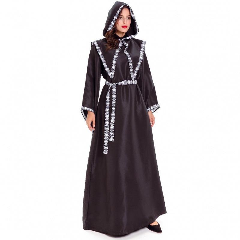 Ladies Cosplay Skull Cloak Reaper Witch Game Uniform, Halloween Costume