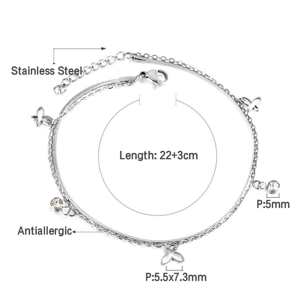 Double Layer Gold Ankle Bracelet Fashionable And Versatile Women's Foot Jewelry Unique Design Delicate Ankle Chain