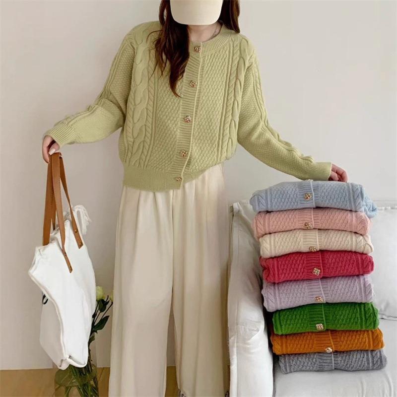 Fashion twist sweater women's coat autumn and winter new loose soft waxy temperament knitted cardigan women's clothing