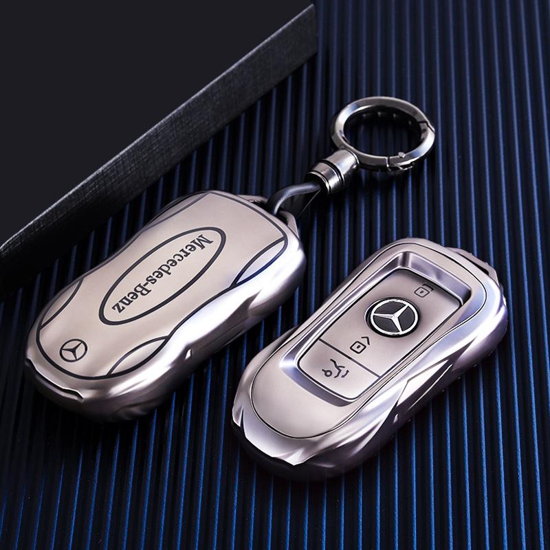 Alloy Style Fashion Car Key Case Cover Shell Fob For Mercedes Benz 2023/24 C/SClass W223 W206 S350L S400L S450L S500L Protector ZS4