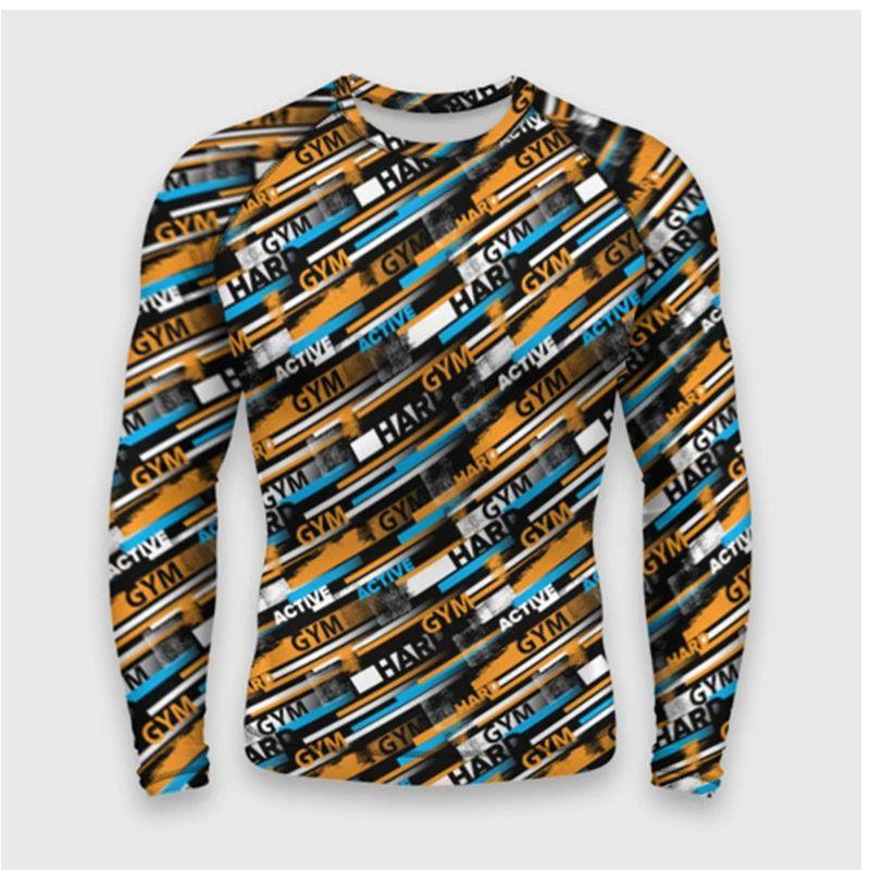 Men's Spring And Autumn Fashion Street Personality 3d Printed Round Neck Long Sleeve T-Shirt Loose Breathable Plus Size Top
