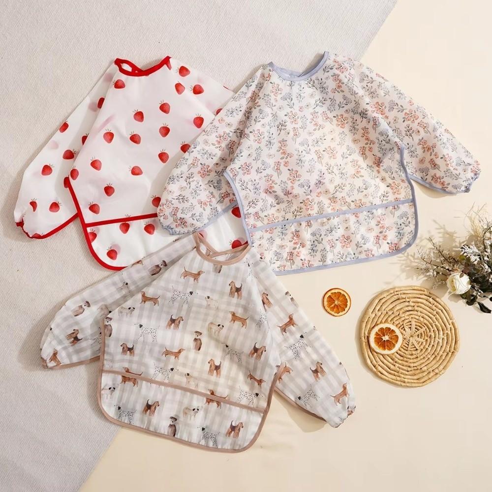 Washable Feeding Bib Long Sleeve Wash-Free Eating Bibs Portable Coveralls Bibs  Easy To Clean