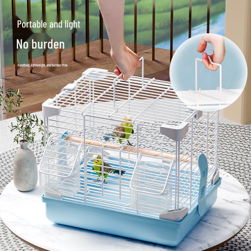 Small Metal Parrot Cage for Cockatiels, Peony Finches, and White-eyes with Tiger Skin Design