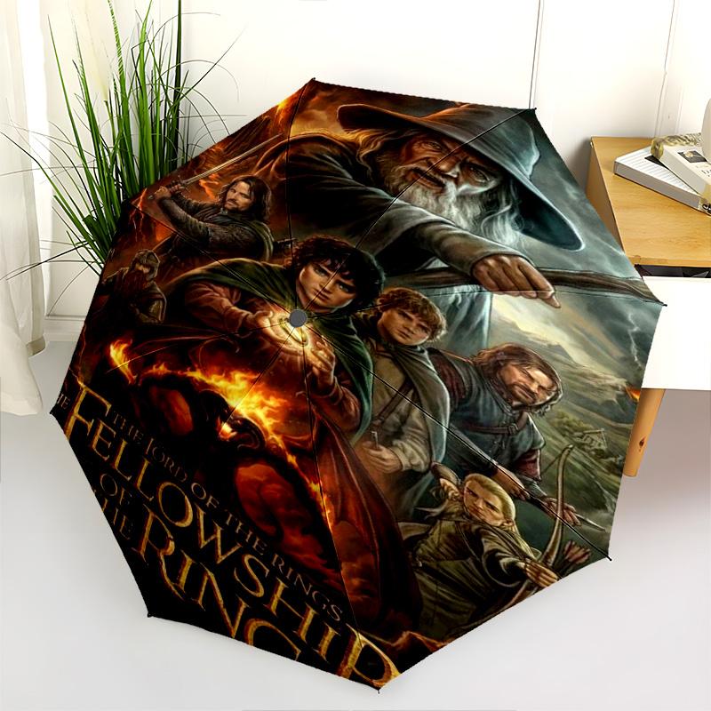 Hobbit Battle Five Armies Folding Umbrella Suitable For All Seasons Portable Gift Travel Three Folds