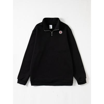 Men'S Crew Neck Half-Zip Casual Sweatshirt | Geometric-patterned, Slight Stretch Fabric, Loose Fit for Autumn and Winter