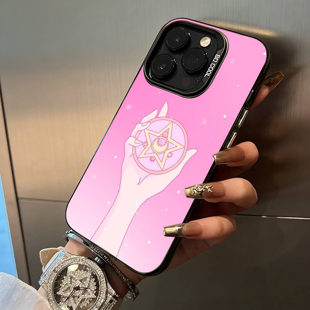 S-Sailor- Moon Phone Case For IPhone17 16 11 12 13 14 15 16 Pro Max Plus Cover Colored Silver Funda Bumber