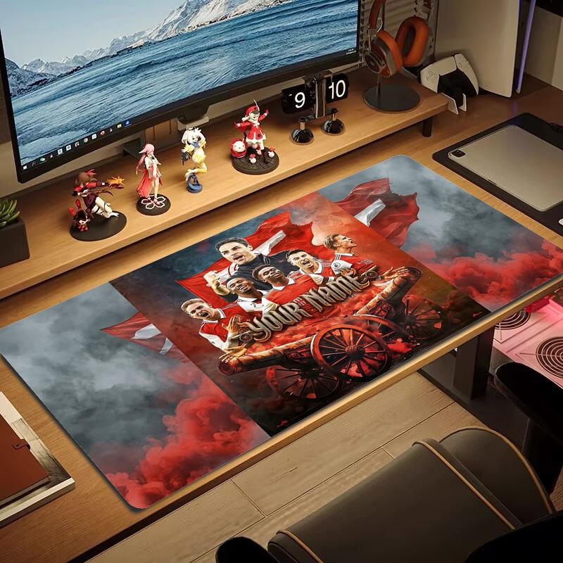 Arsenal F Benutzerdefinierter Name Große Größe Mauspade Große Gaming-Tischunterlage Rutschfest für Laptop Tablet Großes Mauspade XXL Matte Mini-PC-Spielmatte Mit Verriegeltem Rand