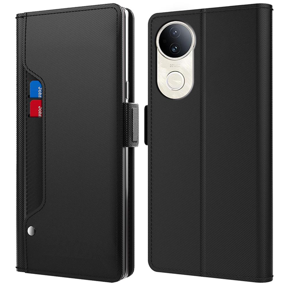 Para vivo S20 5G Capa Suporte Couro PU Capa de Telefone Porta Cartões Espelho