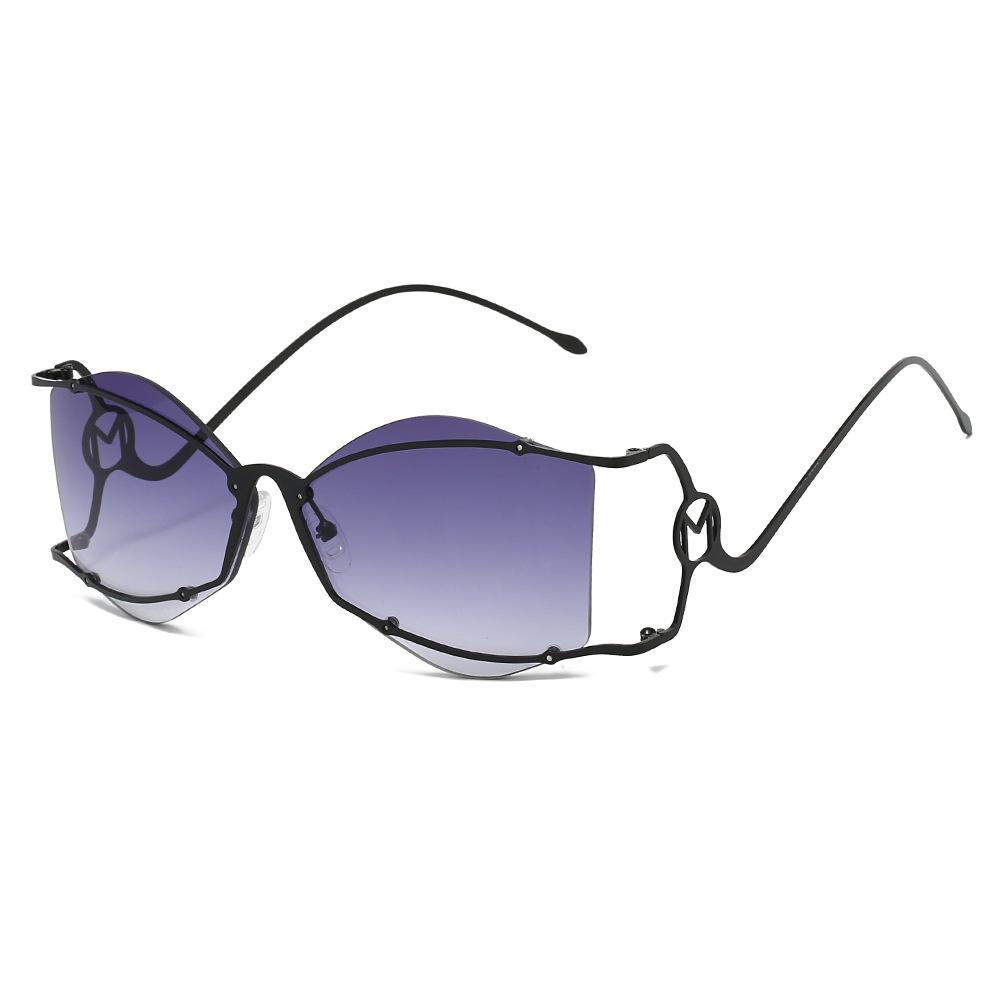 Ins New Frameless Edge Trimming Personality Irregular Trend Women Sunglasses Hip Hop Punk Funny Men Shades Uv400
