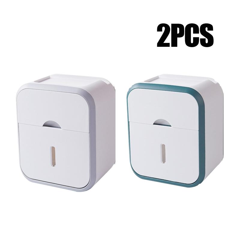 Tissue Box Wall Mounted Waterproof Toilet Tissue Storage Box Multi-function Toilet Paper Holder Box Bathroom Storage Products