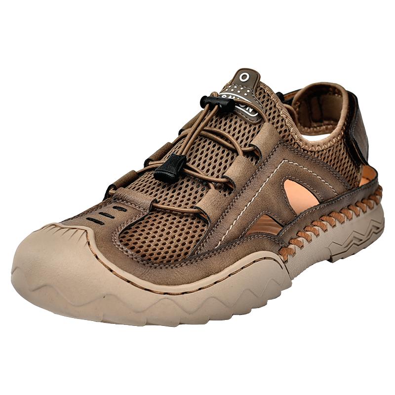 

Новые мужские сандалии, летние дышащие сетчатые сандалии, мужские уличные повседневные легкие пляжные сандалии, модная мужская обувь, большой размер 38-46 38