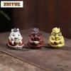 Yixing Purple Clay Lucky Horse Tea Pet Handmade Flowerpot Landscaping Tea Figurine Play Toys Tea Statue Ornaments Workmanship
