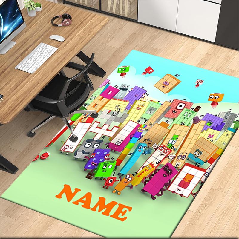 Tappeto Stampato Personalizzato con Name Numberblocks, per Sedia da Ufficio Soggiorno Camera da Letto Cucina Decorazioni Regali.