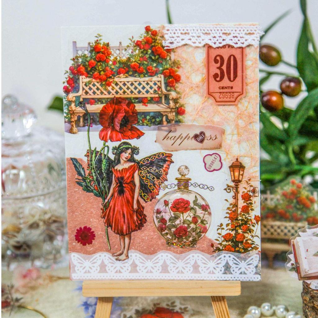 RetroStory Dream Garden Floral Sticker Pack for DIY Crafts and Creative Journals