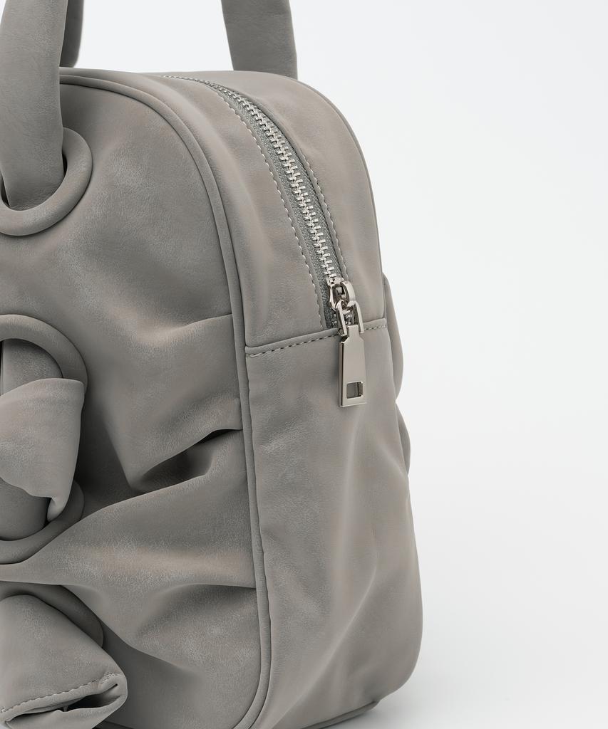 Millo Women Nubuck Shirred Bag [Ash Gray]