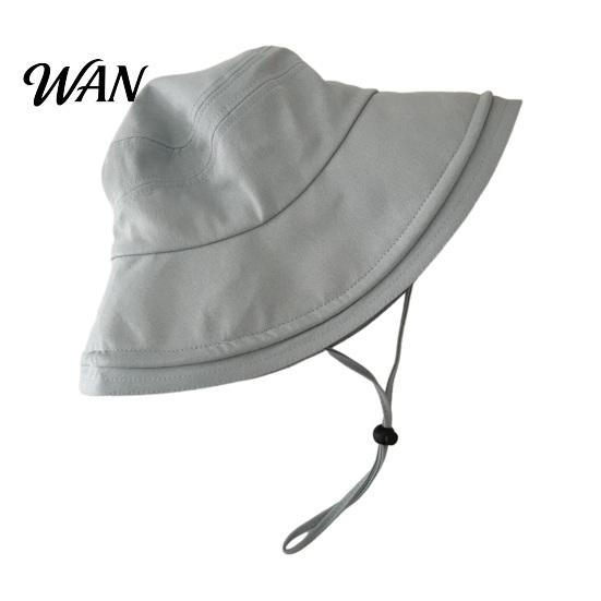 Wide Brim Bucket Hat Waterproof Rain with Chin Strap, Quick Drying Sun Packable Beach Hat, Breathable Mesh Ventilation Summer Headwear
