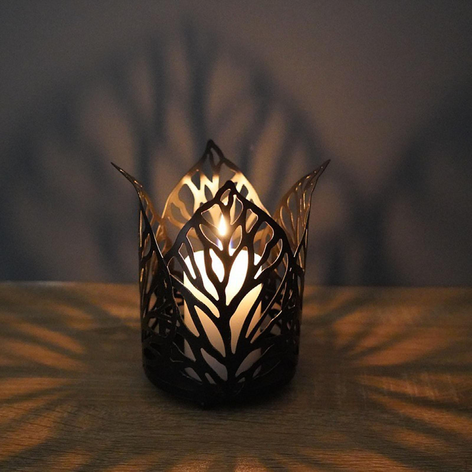 

Candle Holder Decor Shaped Vintage Geometric Decorative Gift Candles Stand for Table Parties New Black