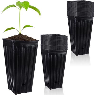 70Pcs Tall Tree Pots Plastic Deep Nursery Treepots Tall Seedling Flower Plant Co