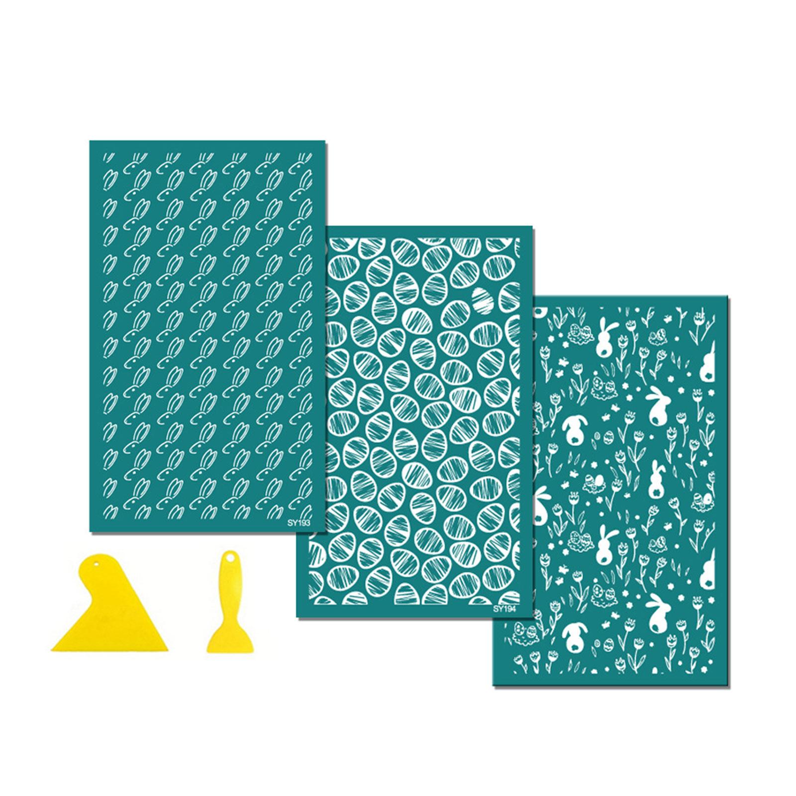 

Easters Silk Screen Stencils Screen Printing Stencils Reusable Earrings Mesh Transfers Stencils for Home Decoration