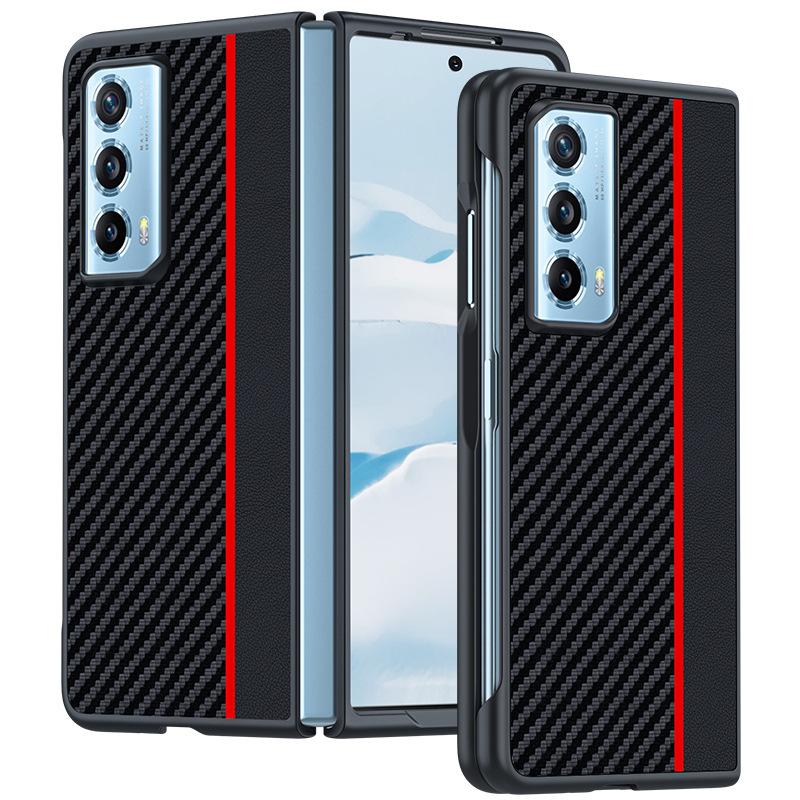 Applicable To Honor MagicVS2 Mobile Phone Case Carbon Fiber Kevlar Pattern Anti-drop Ultra-thin Folding VS Leather Case Protective Case