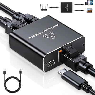 Splitter per cavo di rete Gigabit RJ45: Adattatore 1-a-3 per routing a banda larga