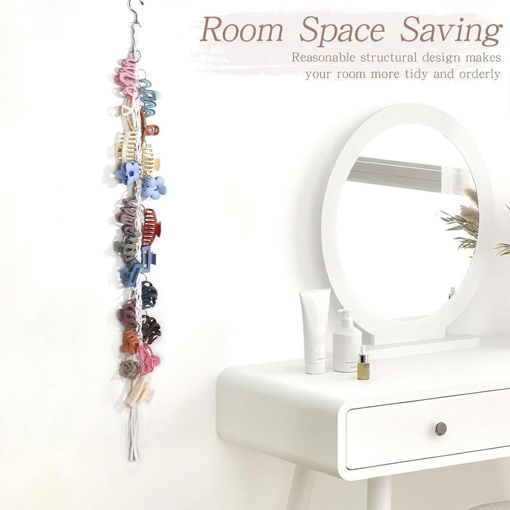 Claw Clip Organizer Rotating Storage Hanger Clips Display Hanger For Girl Home Decor Wall Door Closet Bathroom Nursery Bedroom