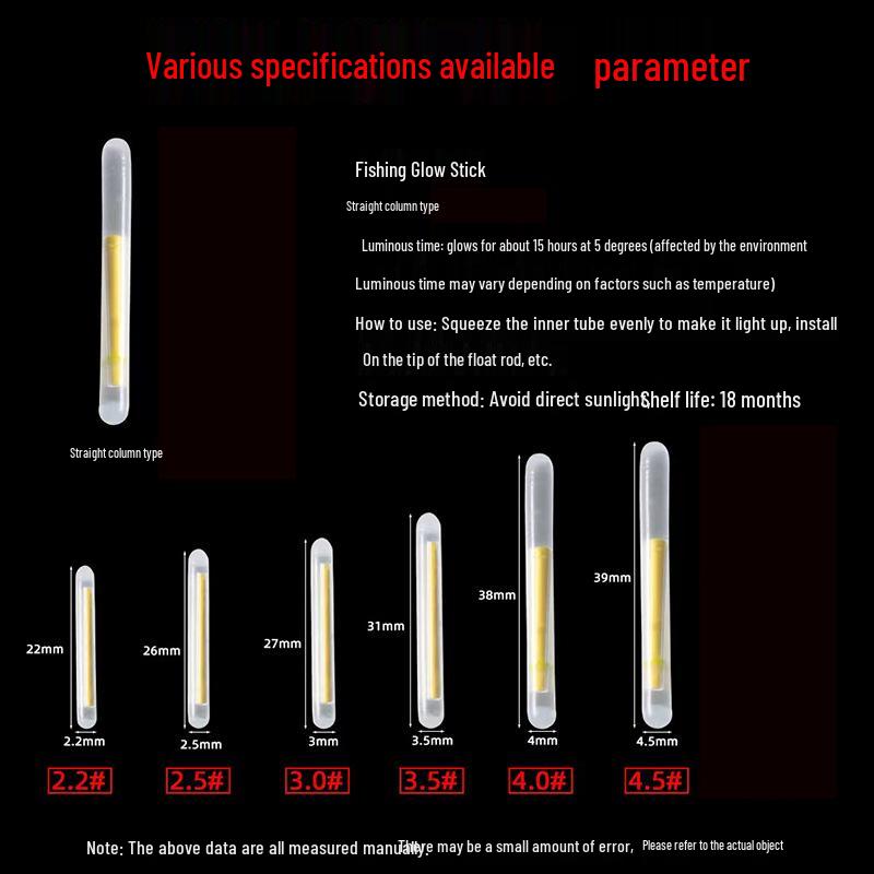 Świecące w ciemności patyki do wędki - Fluorescencyjne spławiki nocne do wędkowania na świeżym powietrzu