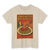 Maglietta Spaghetti alla Bolognese: T-shirt Grafica Pasta Italiana Stile Fumetto Retrò