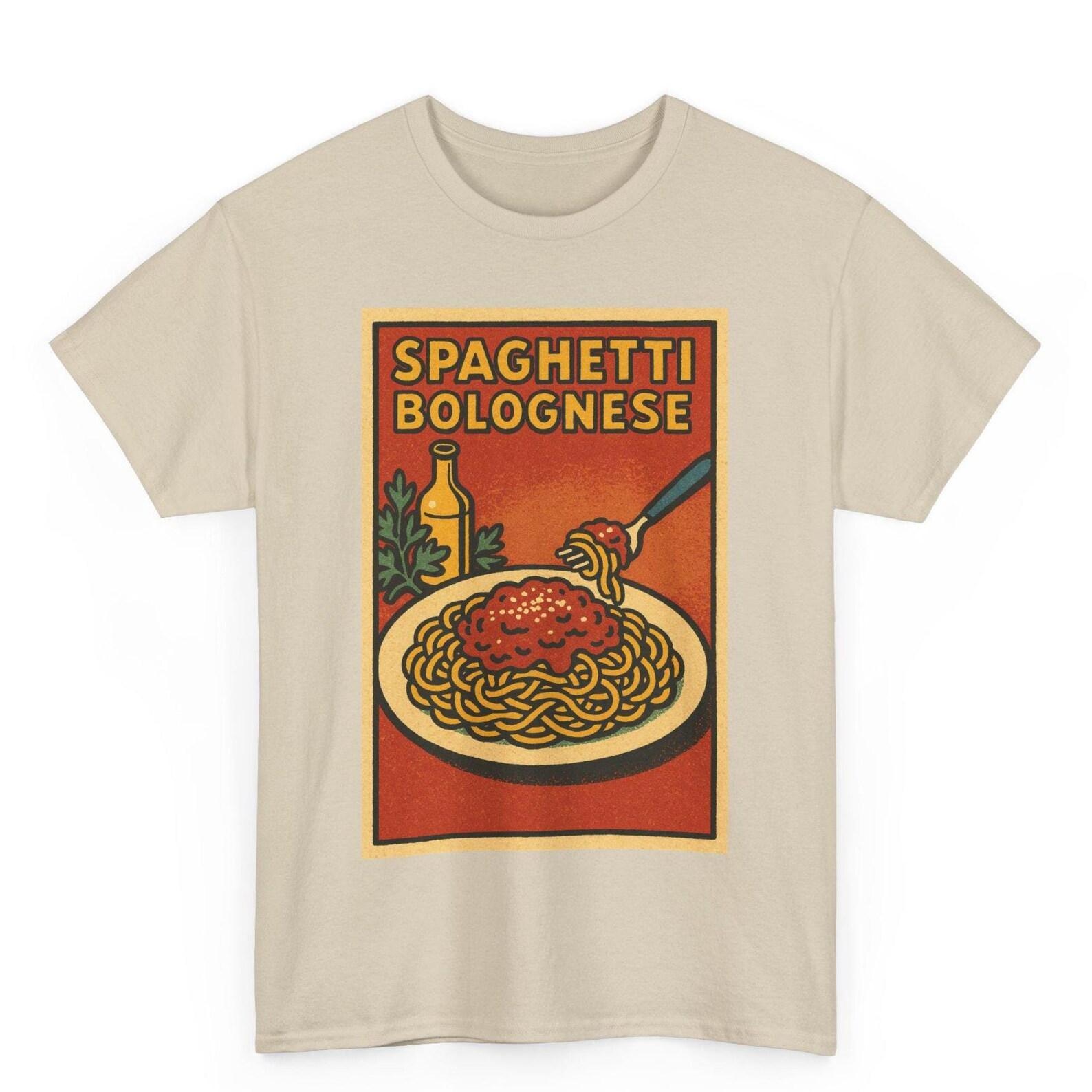 Spaghetti Bolognese T-Shirt: Retro Comic Italian Pasta Graphic Tee M