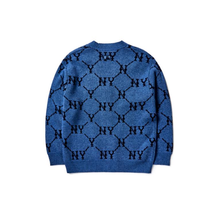MLB Old Flower Knitwear Unisex Blue 3AKTM0214-50BLD