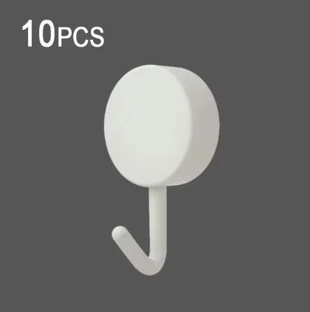 10/20/40PCS Self Adhesive Wall Hook Strong Without Drilling Coat Bag Bathroom Door Kitchen Towel Hooks Home Storage Accessories