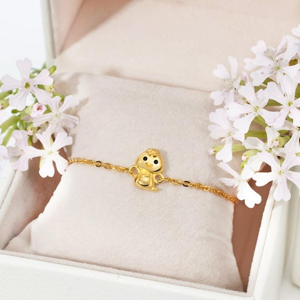 Porti 24k Gold 1.875g Snake Zodiac Flower Bracelet