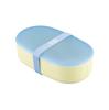 CB Japan Bento Box 550ml Blue Textured Surface Divider Dishwasher Microwave Freezer Safe GOMOG
