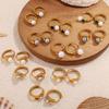 Personalized Imitation Pearl Premium Earrings Niche Design Stainless Steel Gold Rhinestone Versatile Earrings