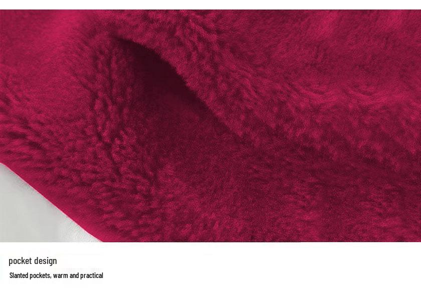 Women's Faux Lambswool Hooded Cardigan: Stylish Loose-Fit Autumn/Winter Pajama Jacket
