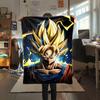 1PC Son Goku  Print Flannel Blanket, High quality All Seasons, Home Decor, Warmth and Comfort, Perfect for Christmas Gifts