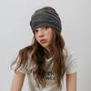 SUMMER WRINKLE BUTTON HAIR BAND BANDANA_charcoal
