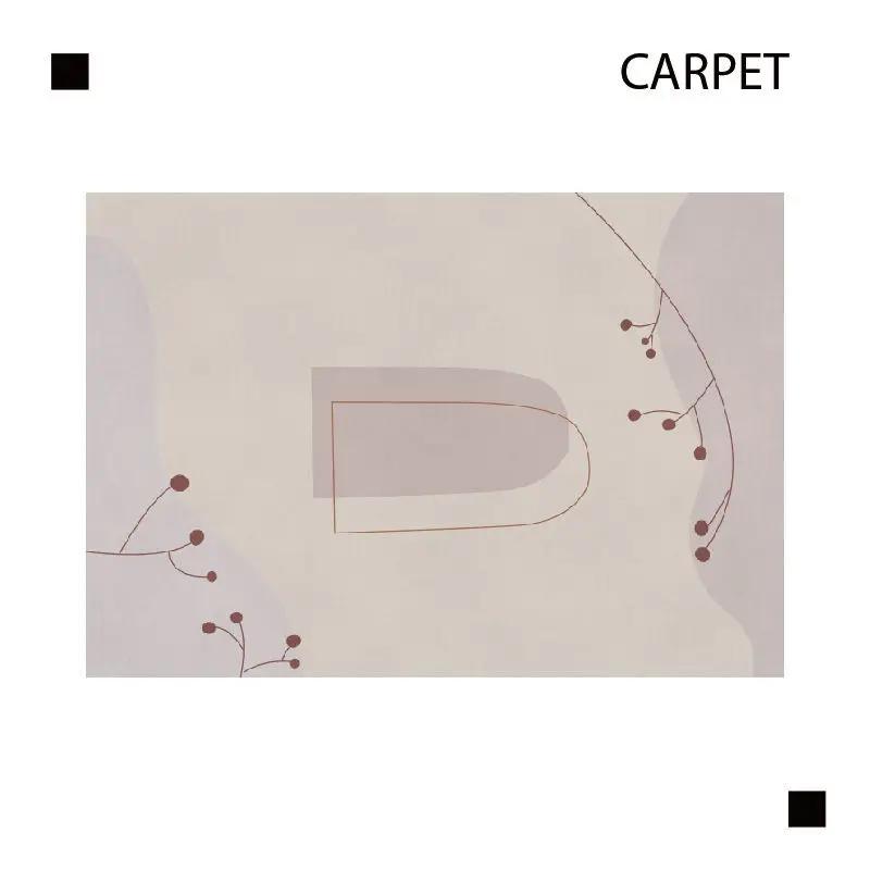 Nordic Modern Minimalist Living Room Carpet Abstract Non-slip Luxury Bedroom Rug Home Decoration Fluffy Square Vortex Mat