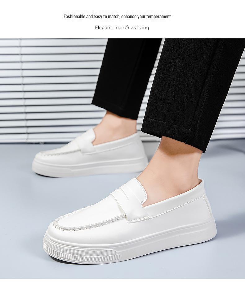 Wiosna 2025 Męskie Oddychające Skórzane Mokasyny w Brytyjskim Stylu - Modne Casualowe Mokasyny dla Młodzieży