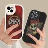 1pc Heavy Metal S-slayer Band Phone Case Hard Leather For IPhone 16 15 14 13 12 Mini 11 14 Pro Max Xs X Xr 7 8 Plus Fundas