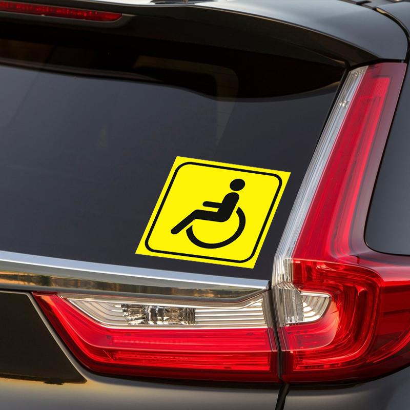 2 PEZZI Segnale Disabili Adesivo per Auto Decalcomania Autoadesiva Per Finestrino Posteriore e Paraurti Auto Adesivo Impermeabile JM06