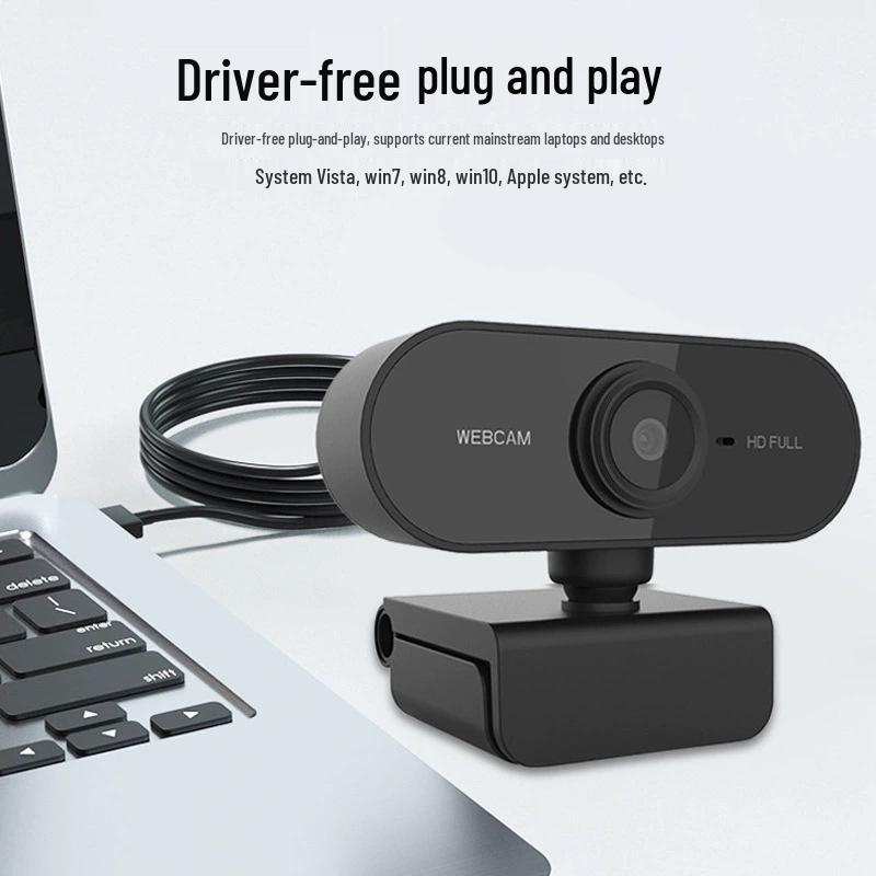 Universal Driver-Free Webcam with Microphone for Video Conferencing, Online Classes, Live Streaming & Hotel Check-In