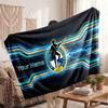 Bristol Rovers Personalized Fleece Blanket With Football Logo, Custom Name Text Soft Warm Home Throw Blanket