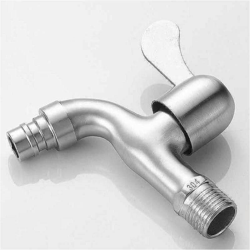 Stainless Steel Faucet Single Outlet Faucet Bathroom Accessories Washer Faucets Washing Machine Faucet for Household Improvement