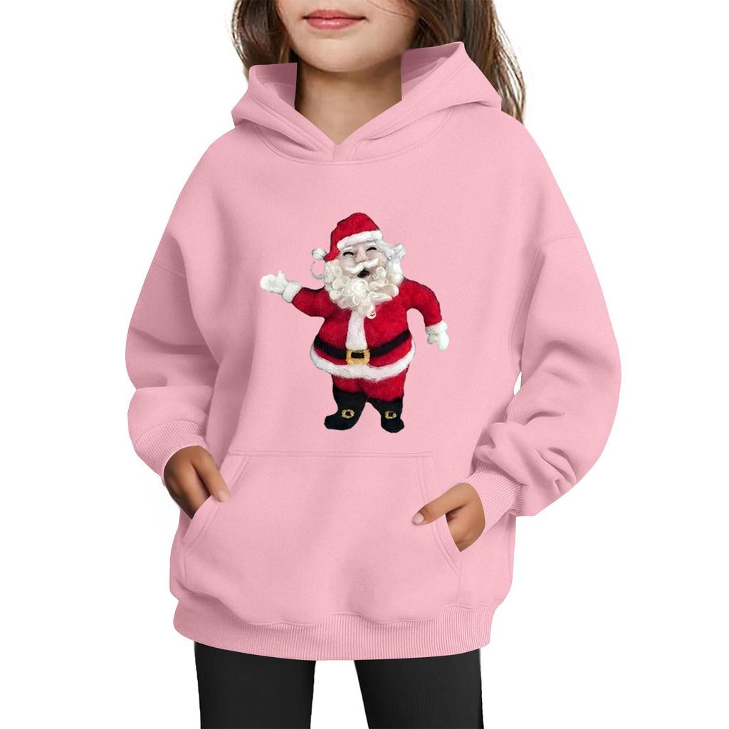 Bluzy dla nastolatek Bluzy z kapturem z długim rękawem ze sznurkiem Pulower Śliczna z nadrukiem Oversizeowa bluza z kapturem Boże Narodzenie