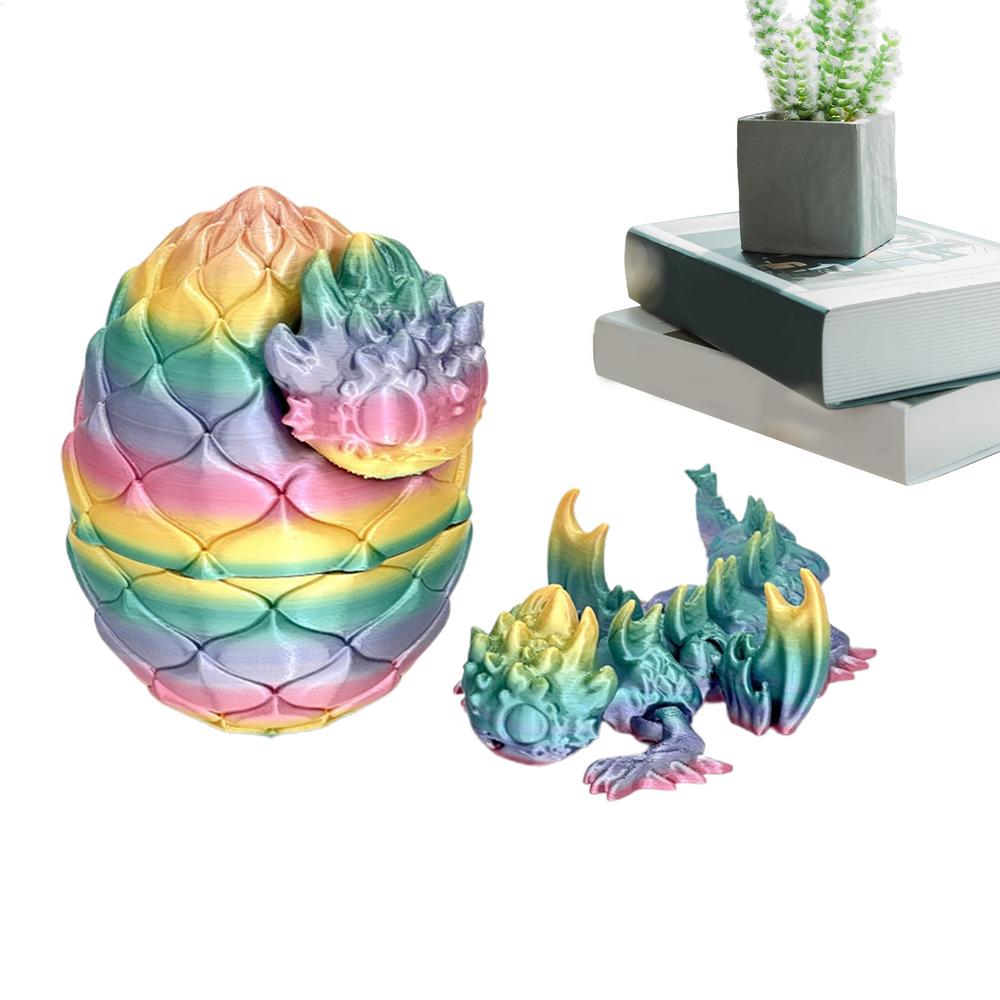 3D Printed Dragon Egg 3D Printed Dragon Figurine In Dragon Egg Creative Articulated Dragon Fidget Toys for Adults Kids Executive