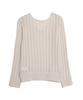 HARDCORE HAPPINESS Damaged Slit V-Neck Knit Top_Ivory