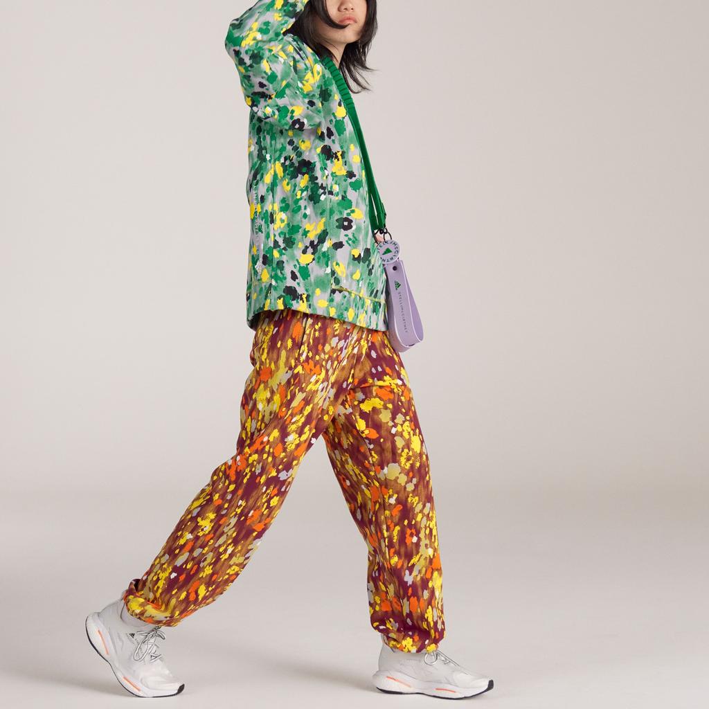 Adidas All Over Print Elastic Waist Straight Leg Sports Pants Women Pants Orange HG2003