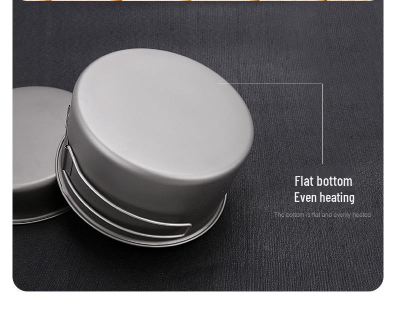 Lightweight Pure Titanium Camping Cookware: Folding Pot, Soup Pot, Tableware, and Multi-Purpose Frying Pan
