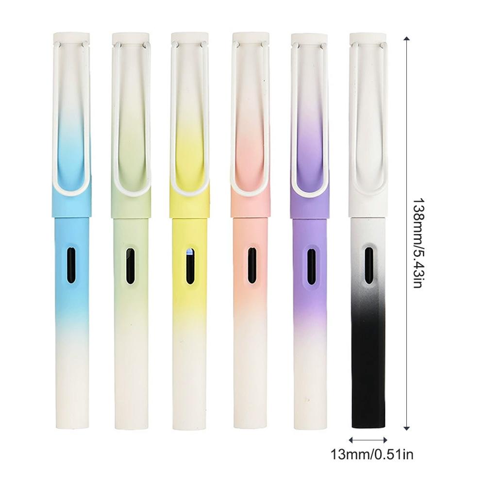 1pcs Gradient Fountain Pen Plastic EF/F Nib Quick-Drying Smoothing Writing Pens Stationery School Office Supplies Ink Pen